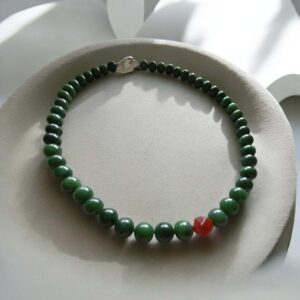 Nephrite Spinach Green Jade Necklace